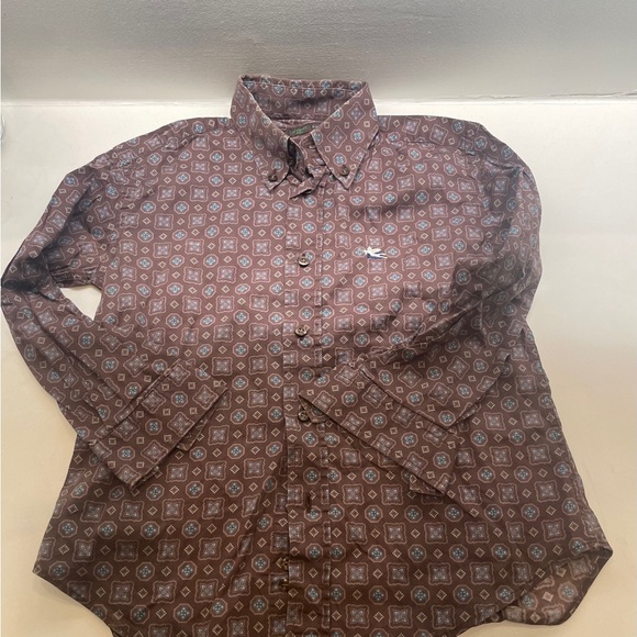 Etro Brown and Blue Patterned Casual Shirt - Picture 2 of 8